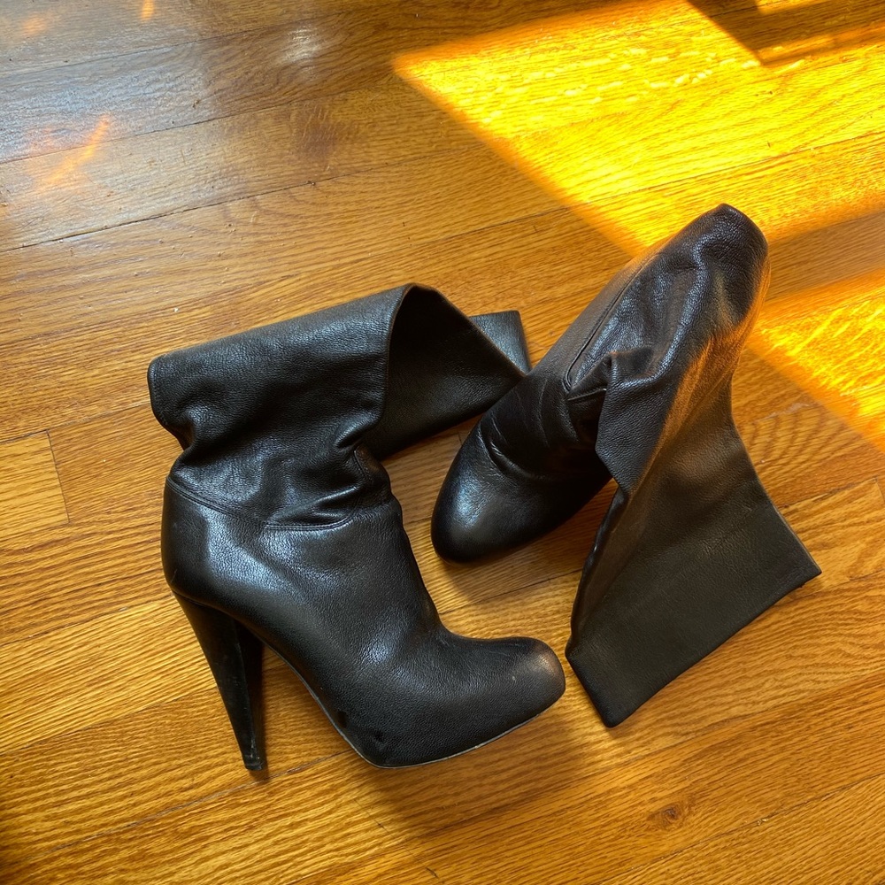 Bally platform women’s boots black leather